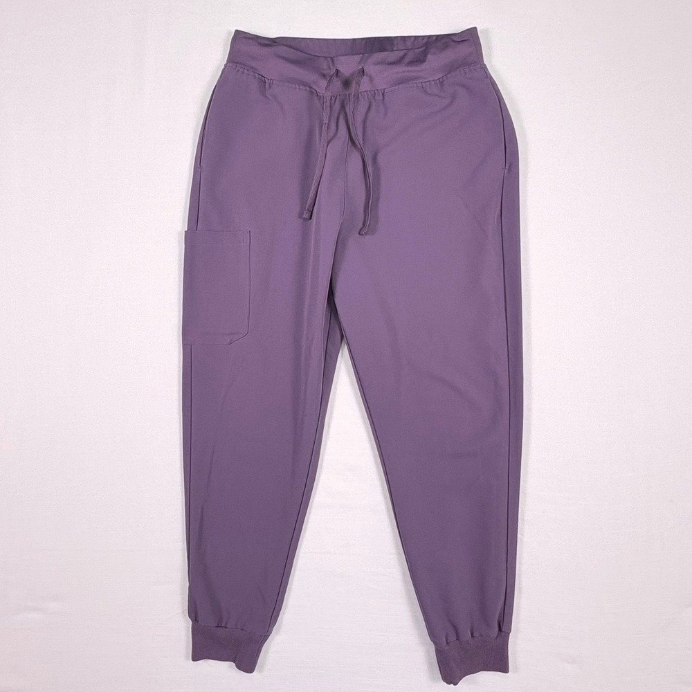 Mandala Equa-Tek Purple Jogger Scrub Pants Womens Small Petite P-S Drawstring‎